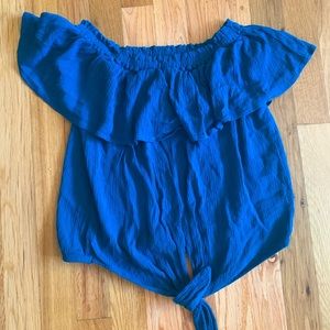 Express off the shoulder tie top